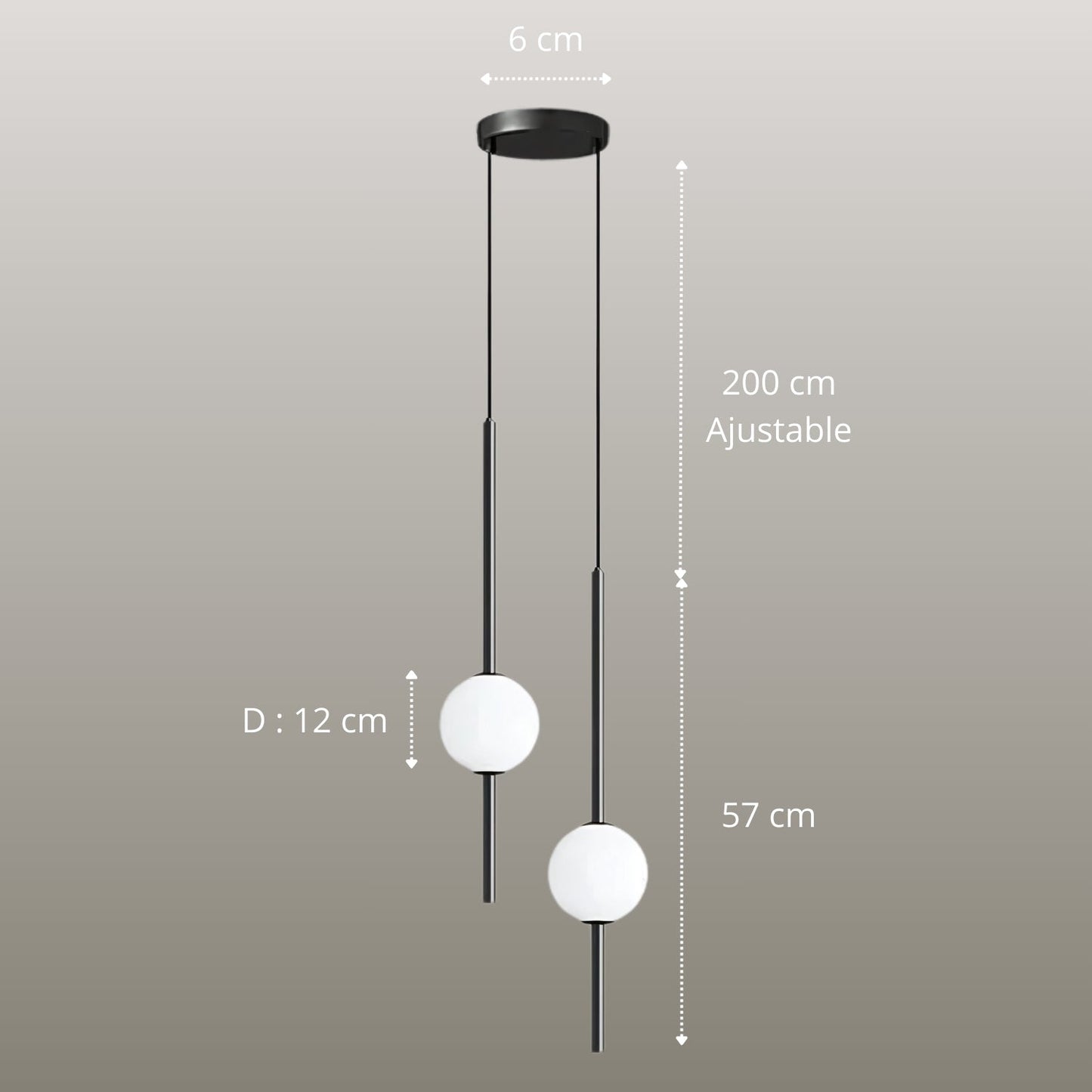 Suspension aérienne et lumineuse